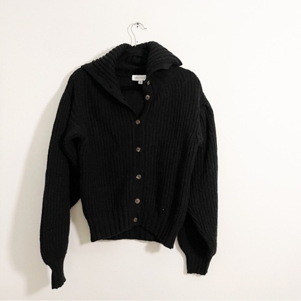 Something‎ Navy NavyBlue Chunky Cardigan with Collar Oversized size XS